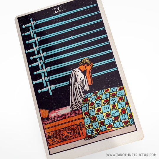 Nine of Swords tarot card meaning, element air in tarot reading, Suit of Swords tarot