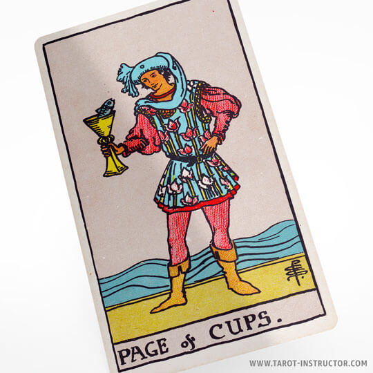 Page of Cups tarot meaning, The element of Water in tarot, Suit of Cups tarot