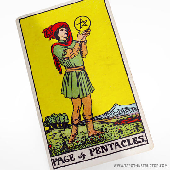 Page of Pentacles tarot card meaning, the element of earth in tarot, Suit of Pentacles in tarot