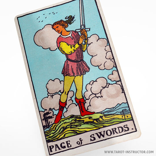 Page of Swords tarot card meaning, element air in tarot, Suit of Swords tarot meaning