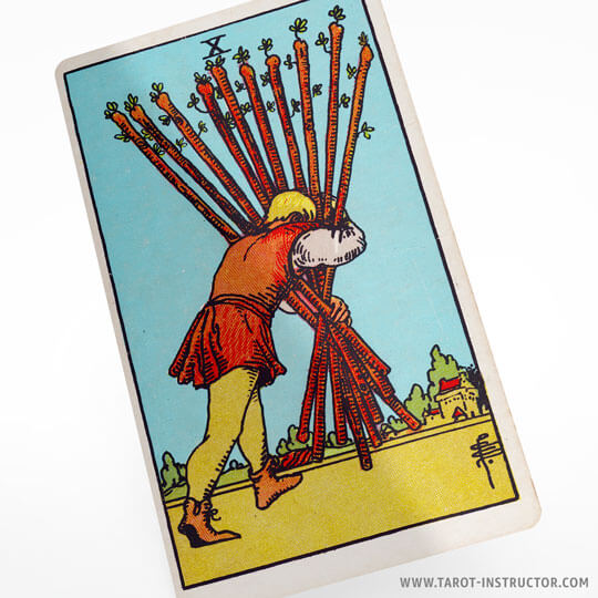 Ten of Wands tarot card meaning, Fire element in tarot, Suit of Wands meaning