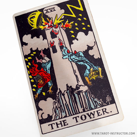 The Tower tarot card meaning, The element of Fire in tarot