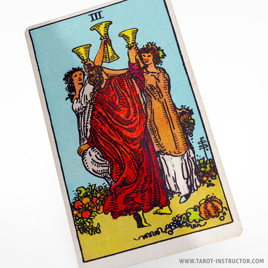 Three of Cups tarot meaning, water element in tarot, Suit of Cups cards