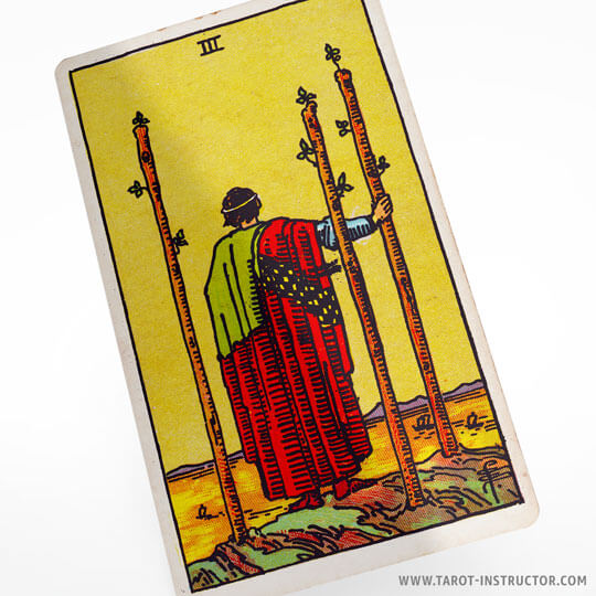 Three of Wands tarot card meaning, Fire element in tarot, Suit of Wands meaning