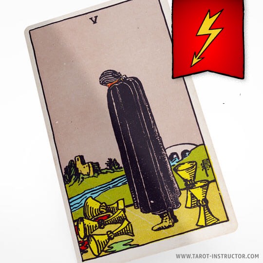 Five of Cups as a breakup